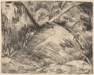 Mountain Slope with Goats