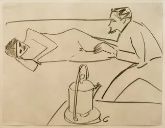 Untitled (Reclining Fränzi in Conversation with Erich Heckel)