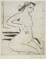 Seated Pregnant Nude Woman, 1909