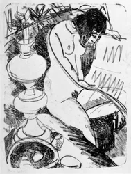 Seated Reading Nude