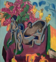 Still Life with Sculptures and Flowers