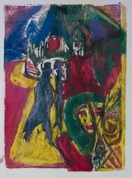 Street with Cocotte, Berlin Street Scene, 1915-1916