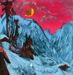 Winter moonlit night