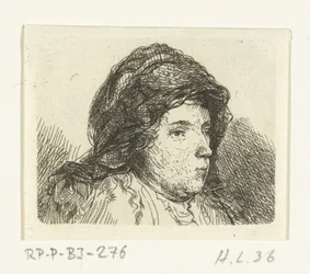 Portrait Bust of a Woman with Headscarf