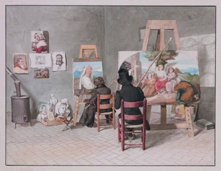 Bernhard Neher and Erwin Speckter in their Studio in Rome