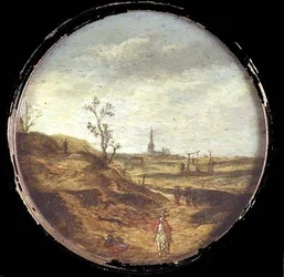 An Extensive Landscape with Travellers on a Road