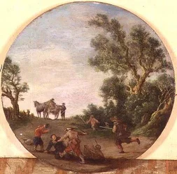 Brigands Attacking a Traveller on a Track by a Wood