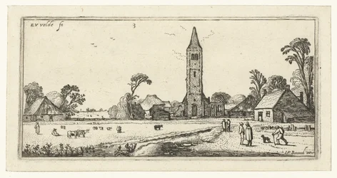 Walkers on a Road near Spaarnwoude (Landscapes series)