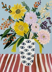 Cheerful Flowers Eye Vase