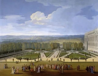 Louis XIV and His Court on a Promenade in the Gardens of Versailles