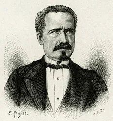 Portrait of the President of Ecuador, Don Antonio Borrero (engraving by E. Ronjat, after a photograph, to illustrate the story 