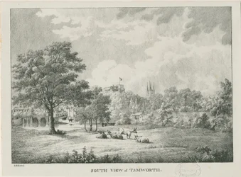 Tamworth - Distant View from South: lithographed, nd [1796-1865]