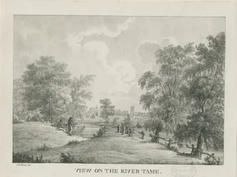 Tamworth - The River Tame: lithograph