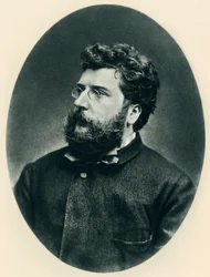Portrait of George Bizet, French composer - Photoengraving of a photograph by Etienne Carjat