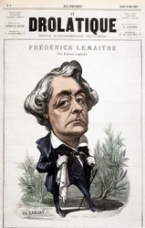 The Drolatic, Frédérick Lemaitre (1800/1876), famous actor for his dramatic roles, close to Victor Hugo. Caricature by Carjat.