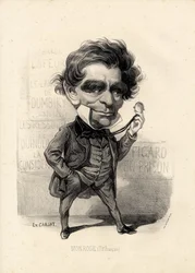 Flying leaf - Illustration by Etienne Carjat (1826-1906): Theatre - Monrose Antoine-Martial Louis Barizain, Louis Monrose (1811-1883)
