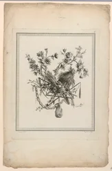 Trophy with Harvest Implements (Plate 6 from "Suite de différentes Attributs, Trophées, et Groupes de Fleurs," Suite II)