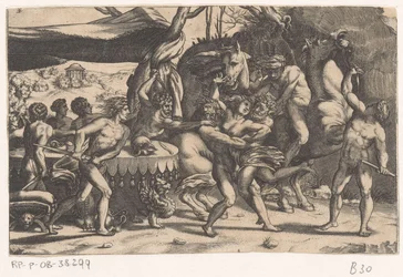 Abduction of a woman by man and satyr (series title)