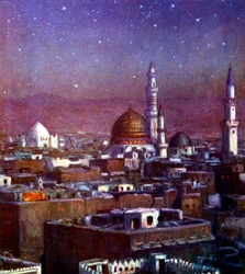 View of Medina, Arabia, by Moonlight, Showing the Dome of the Tomb of the Prophet
