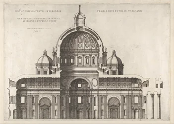 Speculum Romanae Magnificentiae: Longitudinal Section Showing the Interior of Saint Peter