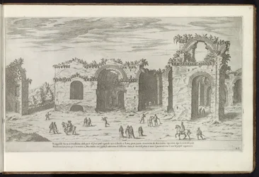 Baths of Diocletian in Rome (series title: Buildings from Antiquity) (series title on object: The Remains of Ancient Rome Collected and Depicted in Perspective by Stefano Du Perac Parisino)