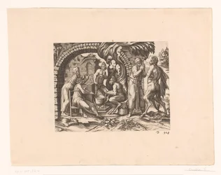 Fable of the Satyr and the Farmer Blowing in His Soup and Hands