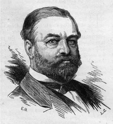 Portrait of Adolphe Cochery (1819-1900), French Politician. Engraving by Bocour in 