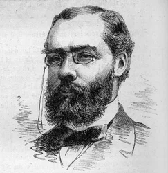 Portrait of Maurice Rouvier (1842-1911), French lawyer, banker, journalist and politician. Engraving by Bocour in 