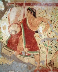 A lyre player (Fresco, 520 BC)