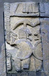 Etruscan Warrior on a Sarcophagus of the National Museum of Tarquinia