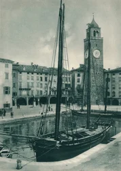Harbour and Torre Apponale, Riva del Garda, Italy