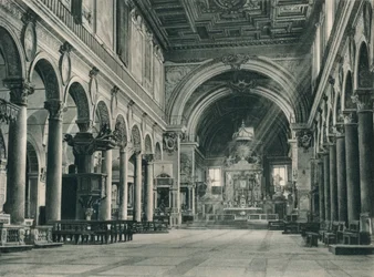 Interior of the Basilica of Santa Maria in Ara Coeli on the Capitoline Hill, Rome, Italy