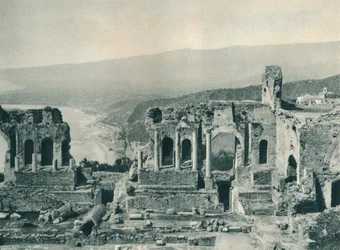 Stage and Dressing-room of the Greek Theatre, Taormina, Sicily, Italy