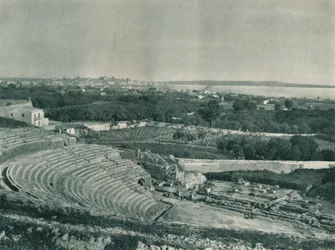 View of the Town from the Greek Theatre, Syracuse, Sicily, Italy