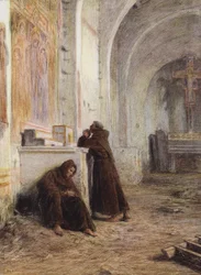 Friar Giles and his Companion Faint with Hunger in a Deserted Church
