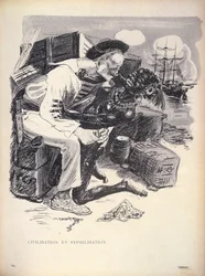 Civilisation et Syphilisation, p. 1863 engraved by Grandjouan from L