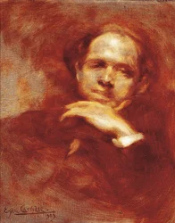 Portrait of Pau Casals, cellist, conductor, and Spanish composer
