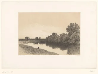 River Landscape with Fishermen at Evening Light (Picturesque Landscapes)
