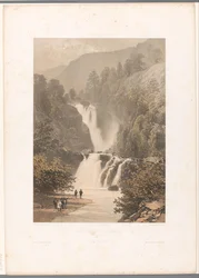 Walkers with View of the Reichenbach Waterfall (Views in Switzerland and Savoy series)