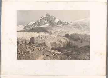 View of the Bossons Glacier in the Chamonix Valley (Views in Switzerland and Savoy)