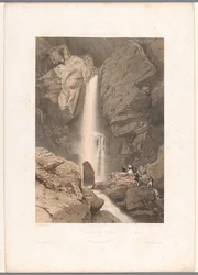 View of the Pèlerins Waterfall