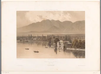 View of the Shores of Lake Thun (series: Views in Switzerland, Savoy, and Tyrol)