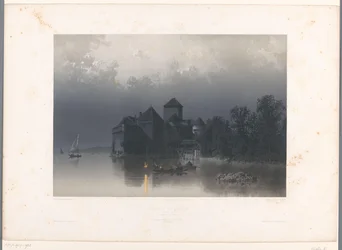 View of Chillon Castle on Lake Geneva (series: Views in Switzerland and Savoy)