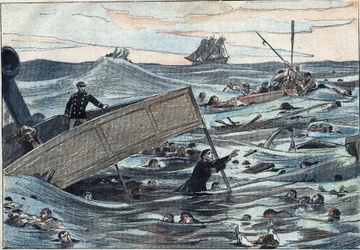 Sinking of the ship Burgundy, sank by an English sailboat