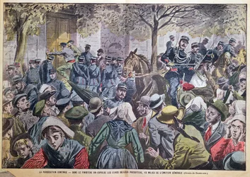 The Expulsion of priests from their presbyteries in Finistere, Brittany, illustration from 