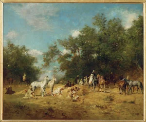 Arab Riders Halt in a Wood