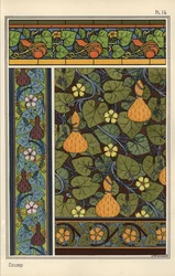 Gourd in Wallpaper, Stained Glass and Fabric Patterns