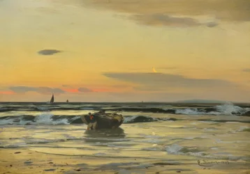 E. Dücker, On the Beach (Departing Fishing Boat...)