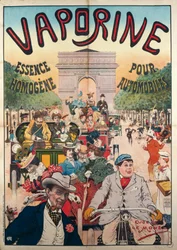 Vaporine Essence Homogene pour Automobiles, illustration signed by Eugene Le Mouel