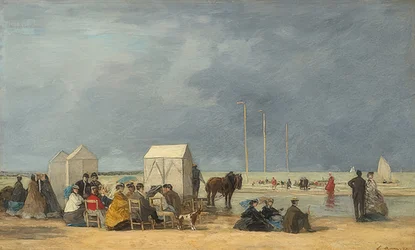 On the Beach at Deauville. 1865